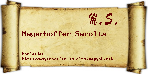 Mayerhoffer Sarolta névjegykártya